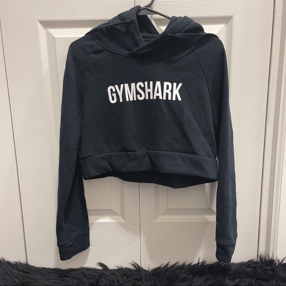 S | Gymshark Black Cropped Hoodie
